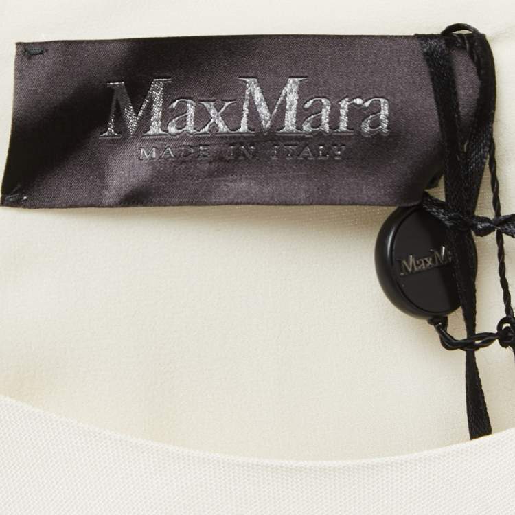 Pre Owned Max Mara Cream Silk Belted Sleeveless Jumpsuit L