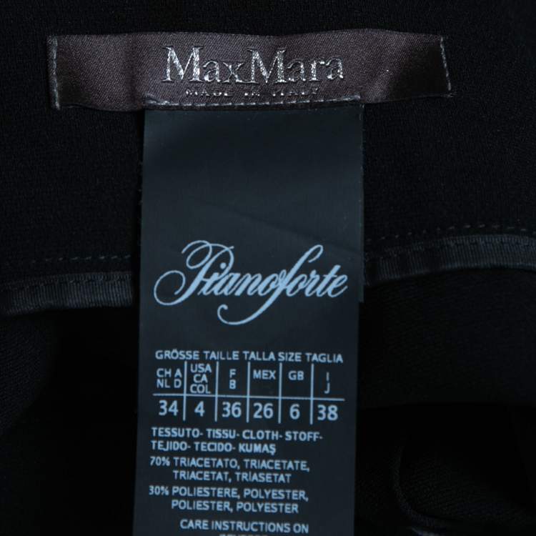Pre Owned Max Mara Black Crepe Pleated Front High Waist Trousers S