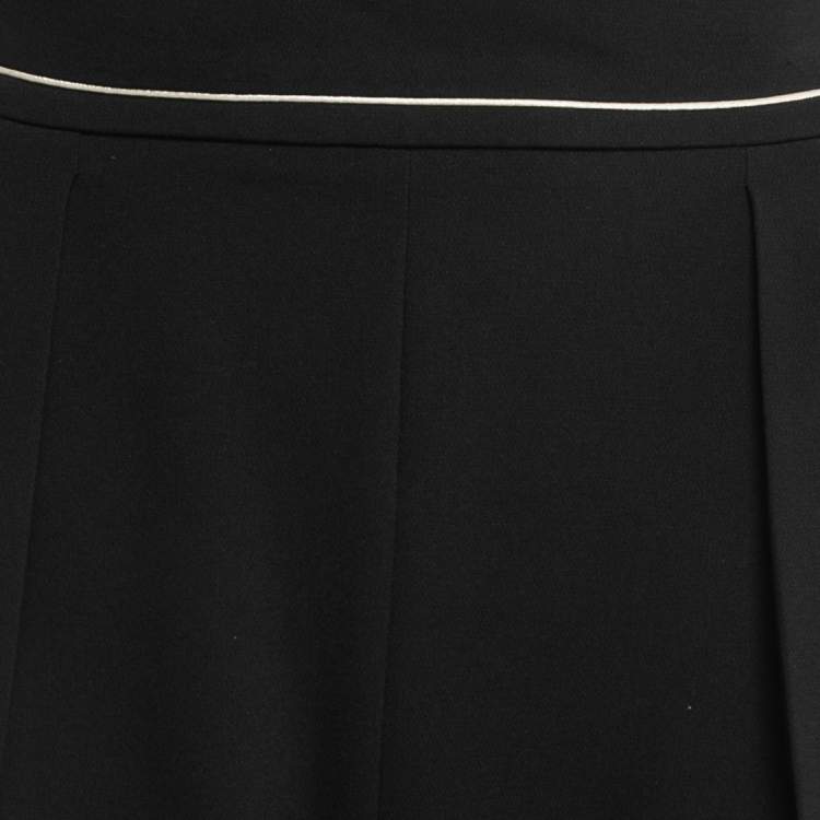 Pre Owned Max Mara Black Crepe Pleated Front High Waist Trousers S