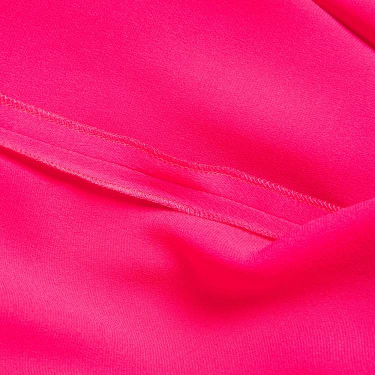 Pre Owned Max Mara Pink Silk Embellished Neck Ocroma Maxi Kaftan L