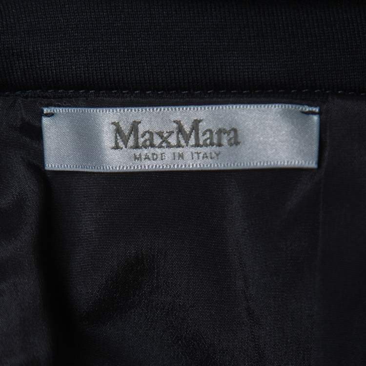 Pre Owned Max Mara Navy Blue Knit Pencil Skirt S