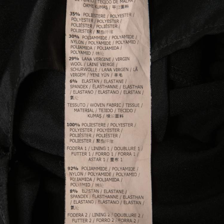 Pre Owned Max Mara Black Crepe & Knit Wrap Effect Midi Dress XS