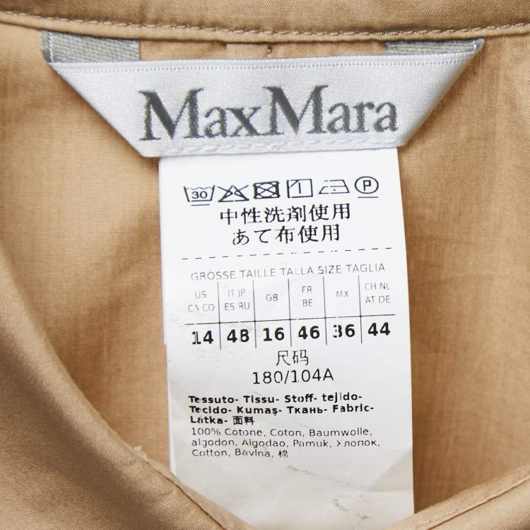 Pre Owned Max Mara Beige Cotton Belted Shirt M