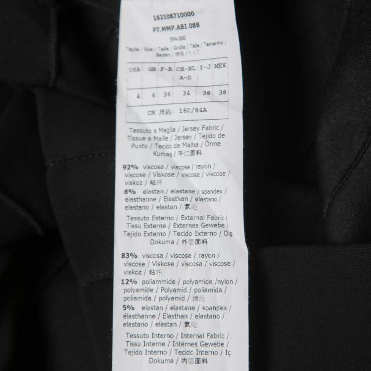 Pre Owned Max Mara Black Jersey Bodycon Mini Dress S