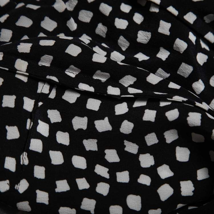 Pre Owned Max Mara Black Printed Silk Top S