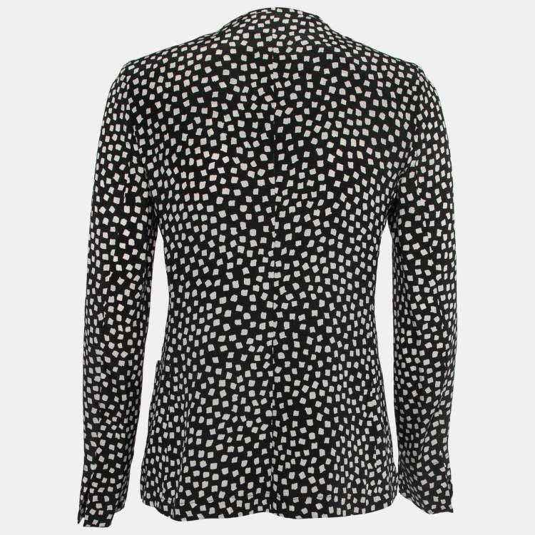 Pre Owned Max Mara Black Printed Silk Top S