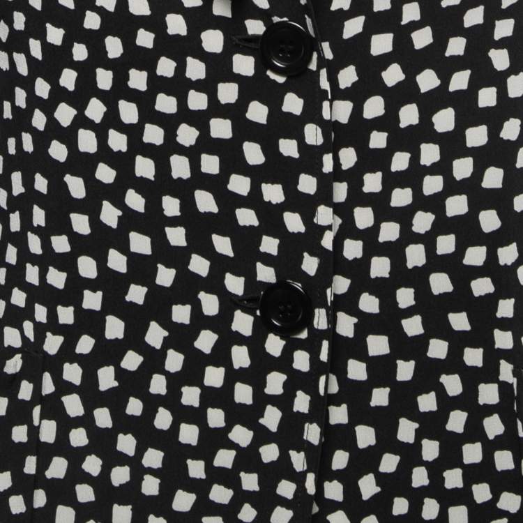 Pre Owned Max Mara Black Printed Silk Top S