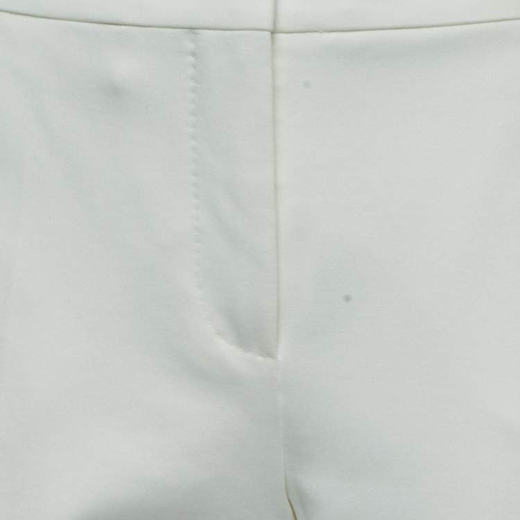 Pre Owned Max Mara White Jersey Knit Tapered Trousers XL