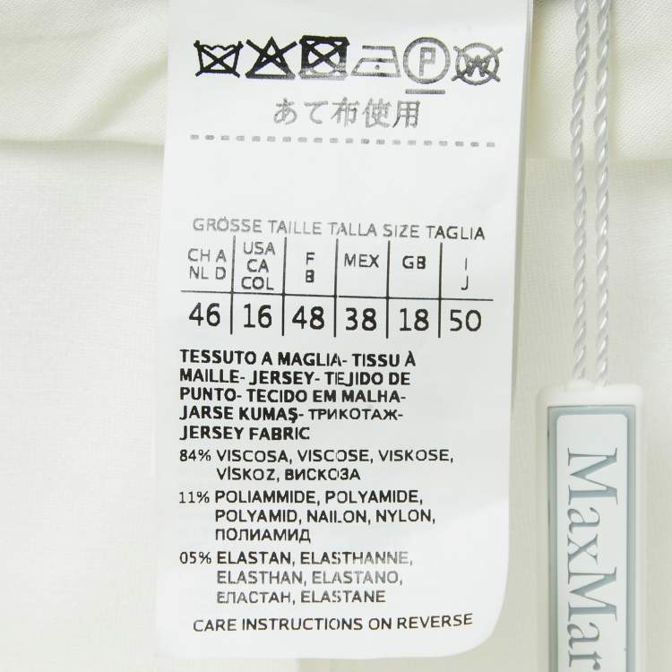 Pre Owned Max Mara White Jersey Knit Tapered Trousers XL