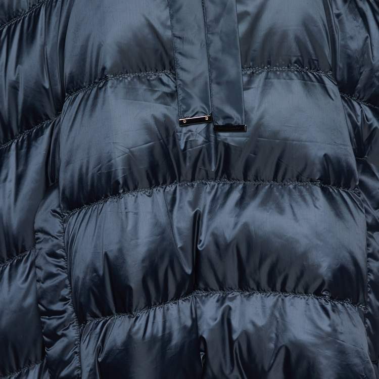 Pre Owned Max Mara Navy Blue Quilted Oversized Cape S