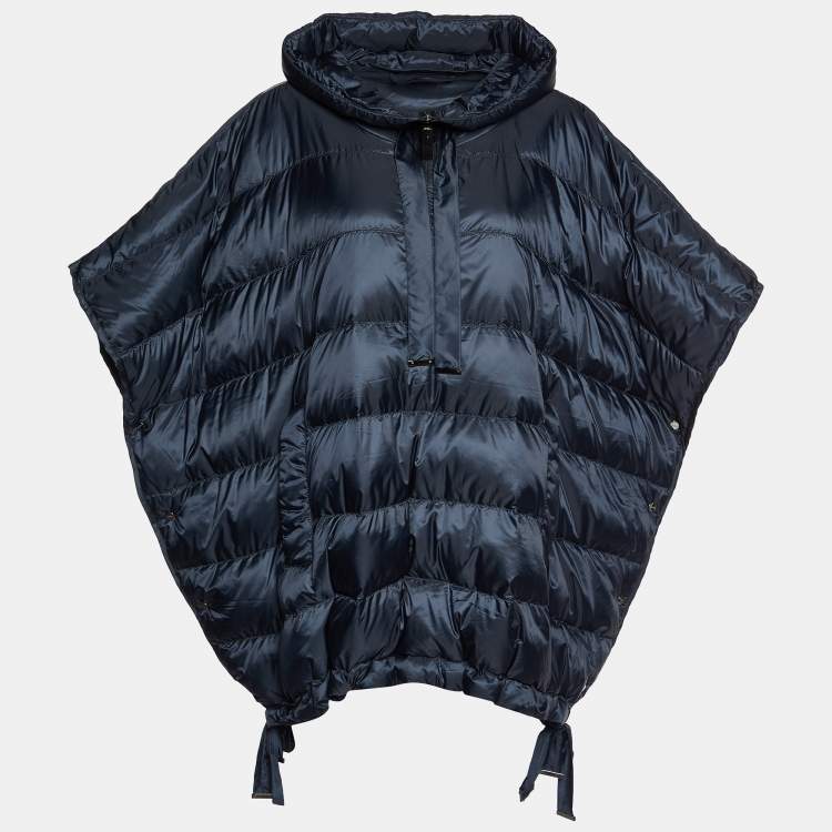 Max Mara Navy Blue Quilted Oversized Cape S Max Mara | The Luxury Closet