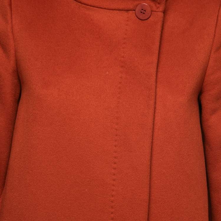 Pre Owned Max Mara Rust Orange Wool Coat XS