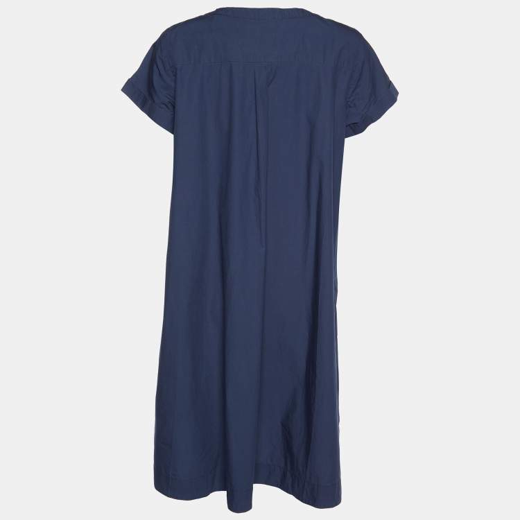 Pre Owned Weekend Max Mara Navy Blue Cotton Shift Dress M