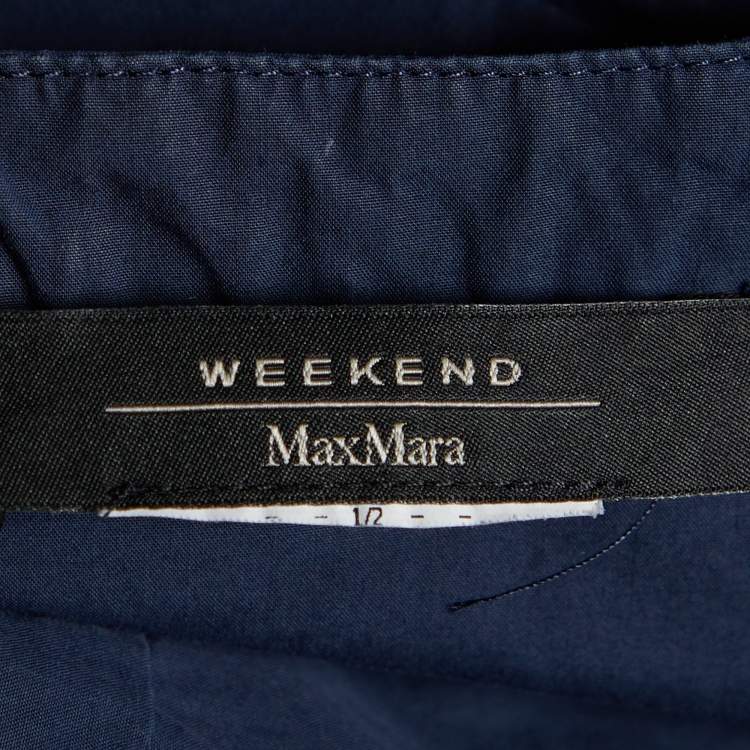 Pre Owned Weekend Max Mara Navy Blue Cotton Shift Dress M