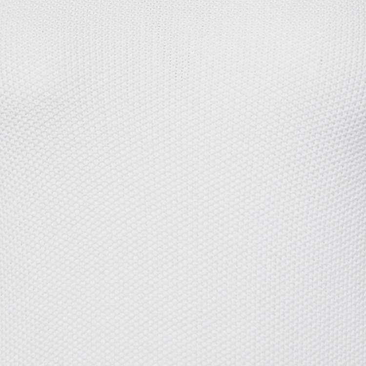 Pre Owned Max Mara White Ruffled Cotton Knit Sweater S