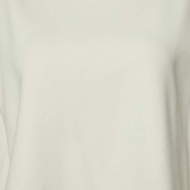 Pre Owned Max Mara White Knit Contrast Detail Oversized T-Shirt L