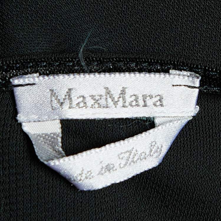 Pre Owned Max Mara Black Jersey Knit Faux Wrap Sleeveless Maxi Dress M