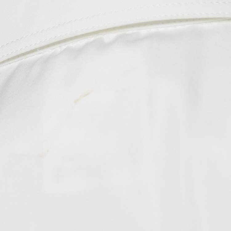 Pre Owned Max Mara White Cotton Button Front Shirt Dress M