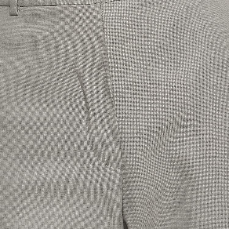 Pre Owned Max Mara Grey Wool Blend Tailored Trousers S