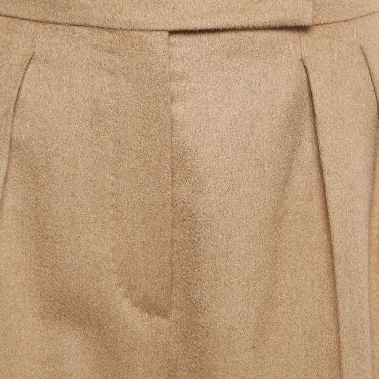 مملوكة مسبقًا Max Mara Brown Camel Hair Cropped Trousers S