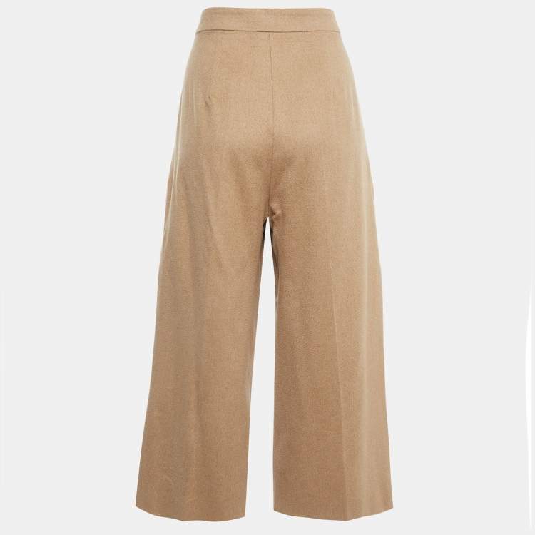 مملوكة مسبقًا Max Mara Brown Camel Hair Cropped Trousers S