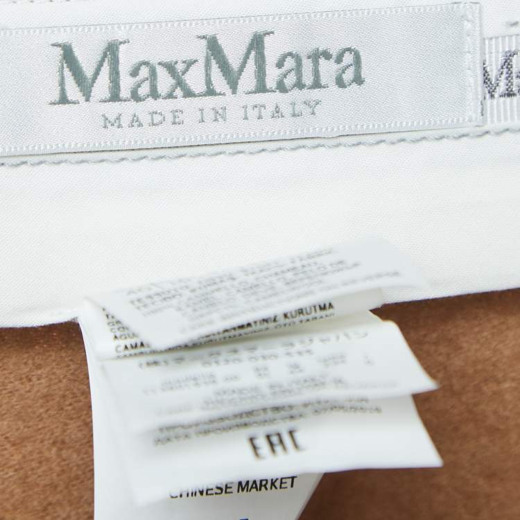 مملوكة مسبقًا Max Mara Brown Camel Hair Cropped Trousers S