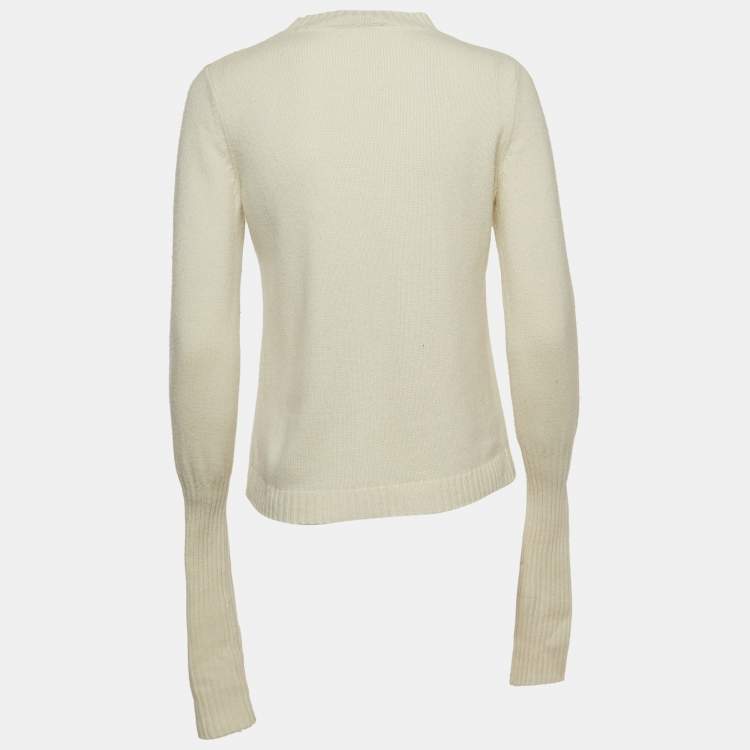 Pre Owned Max Mara White Knit Sweater M