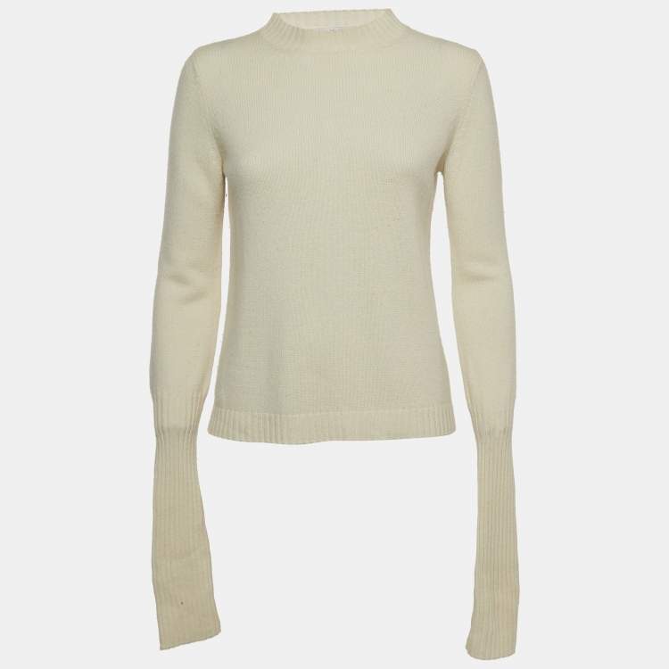 Pre Owned Max Mara White Knit Sweater M
