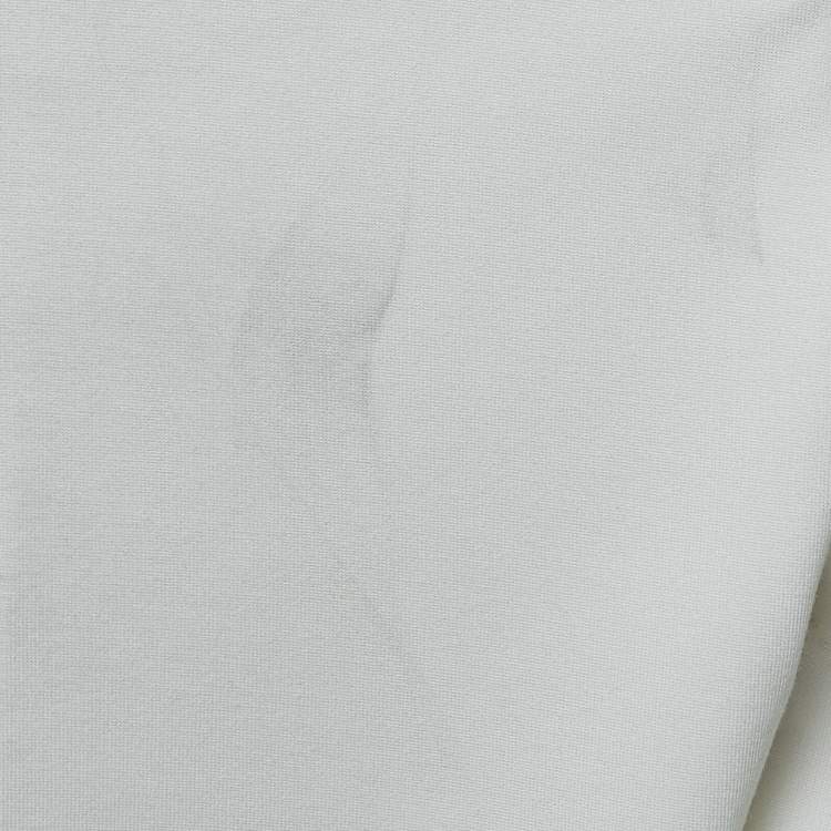 Pre Owned Max Mara White Jersey Knit Tapered Trousers M