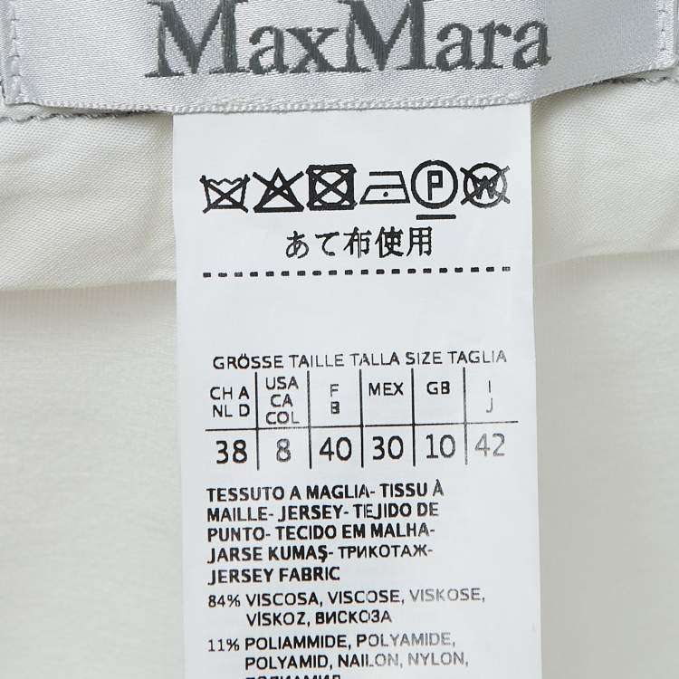 Pre Owned Max Mara White Jersey Knit Tapered Trousers M