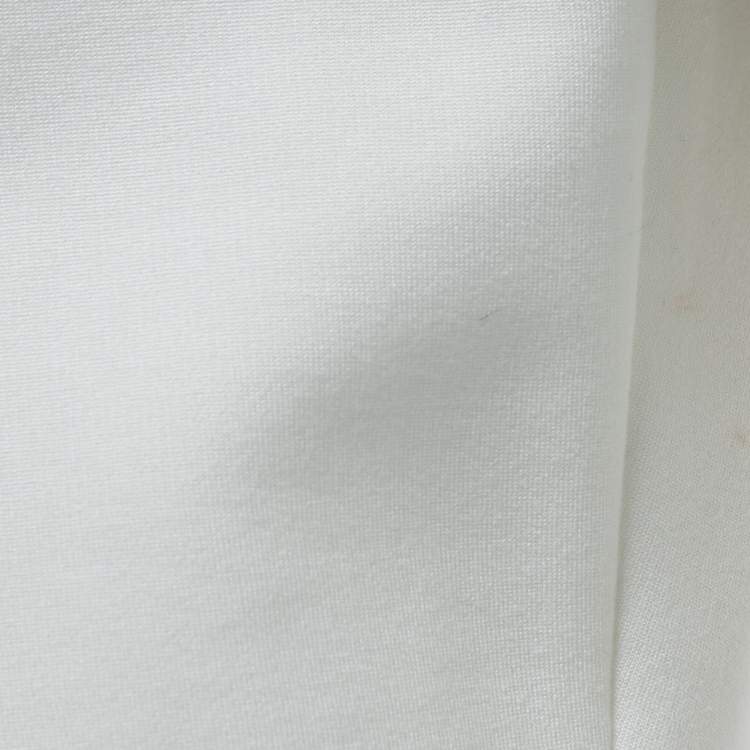 Pre Owned Max Mara White Jersey Knit Tapered Trousers M