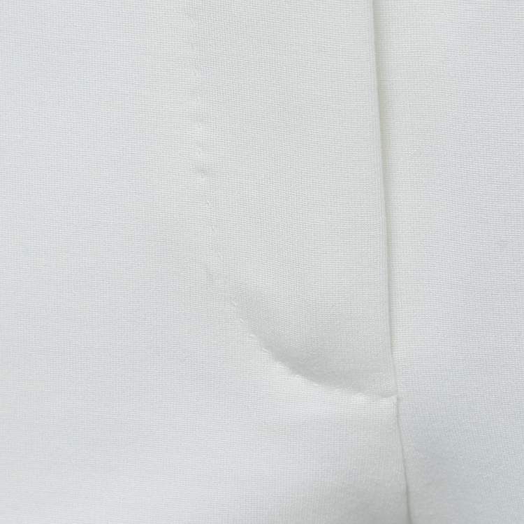 Pre Owned Max Mara White Jersey Knit Tapered Trousers M