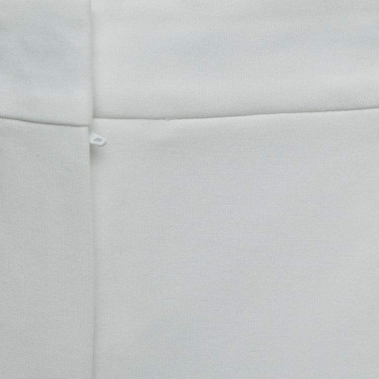 Pre Owned Max Mara White Jersey Knit Tapered Trousers M