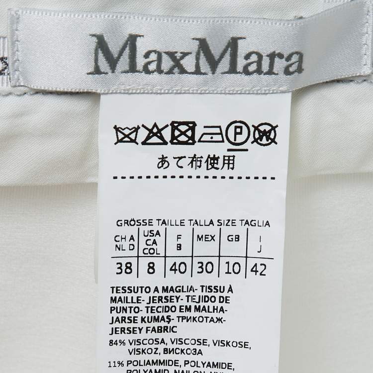 Pre Owned Max Mara White Jersey Knit Tapered Trousers M