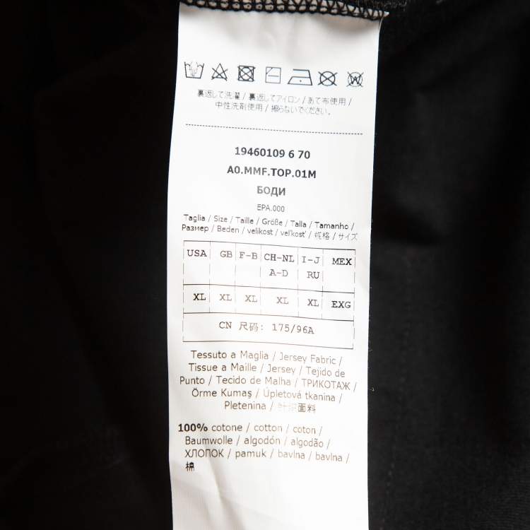 Pre Owned Max Mara Black Dog Print Cotton T-Shirt XL