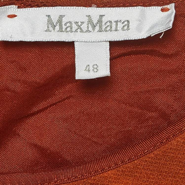 Pre Owned Max Mara Brown Printed Jersey Sleeveless Mini Dress L