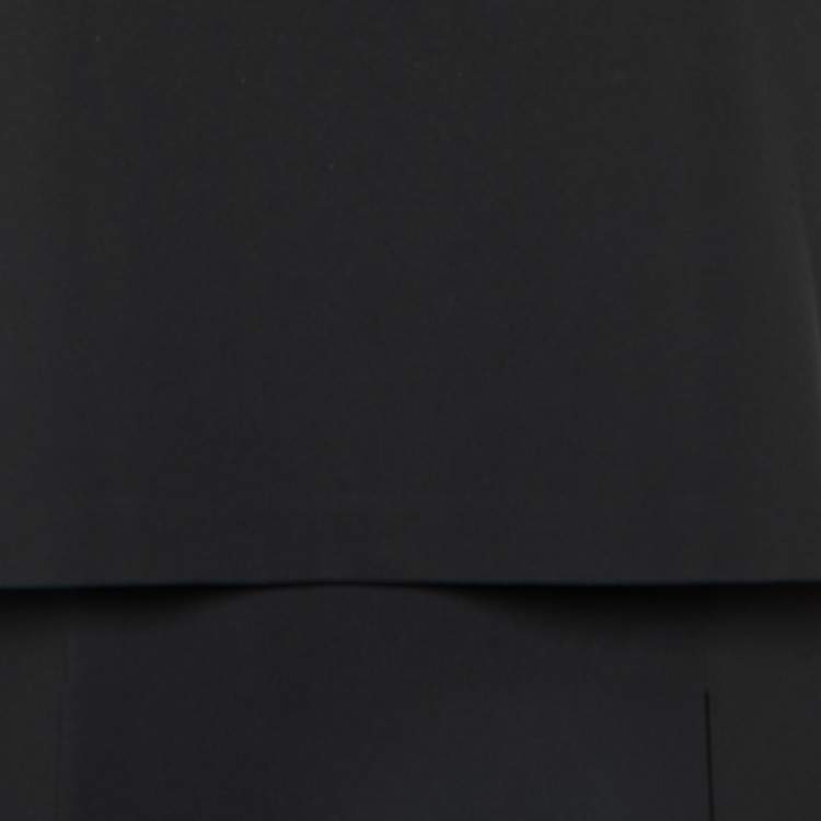 Pre Owned Max Mara Black Crepe Pleated Sleeveless Dress M
