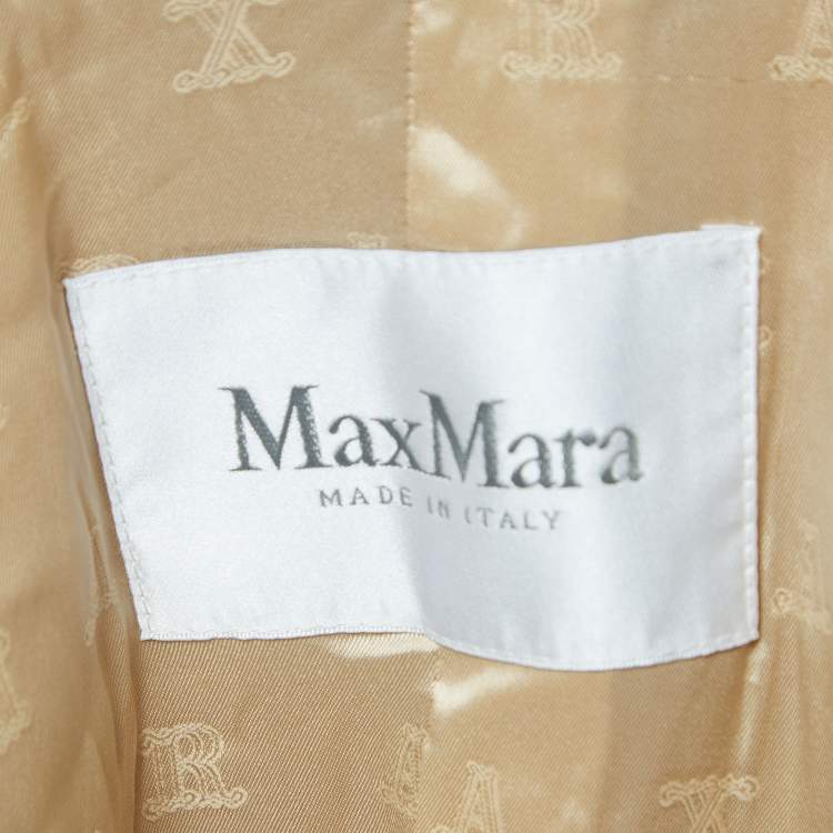 Pre Owned Max Mara Beige Wool Arcella Teddy Bomber Jacket M