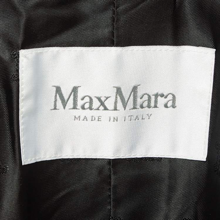 Pre Owned Max Mara Black Wool Teddy Bear Single Breasted Coat M