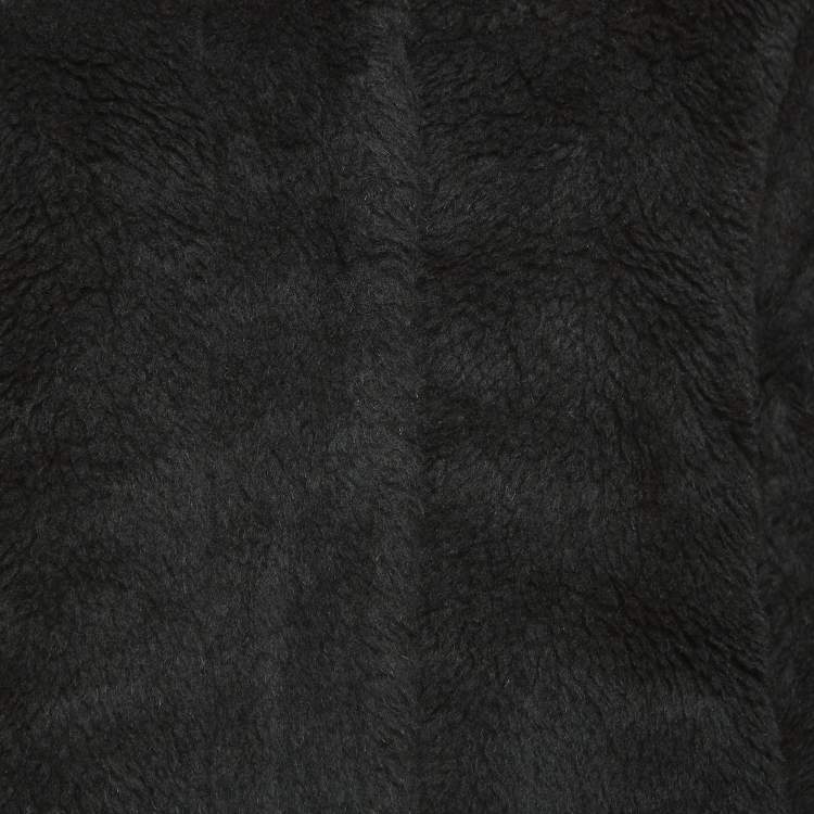 Pre Owned Max Mara Black Wool Teddy Bear Single Breasted Coat M