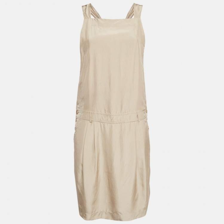 ワンピース MAX MARA Woman Dress Beige 2516221058600 002 Max Mara Beige Silk Sleeveless Short Dress L Max Mara | TLC