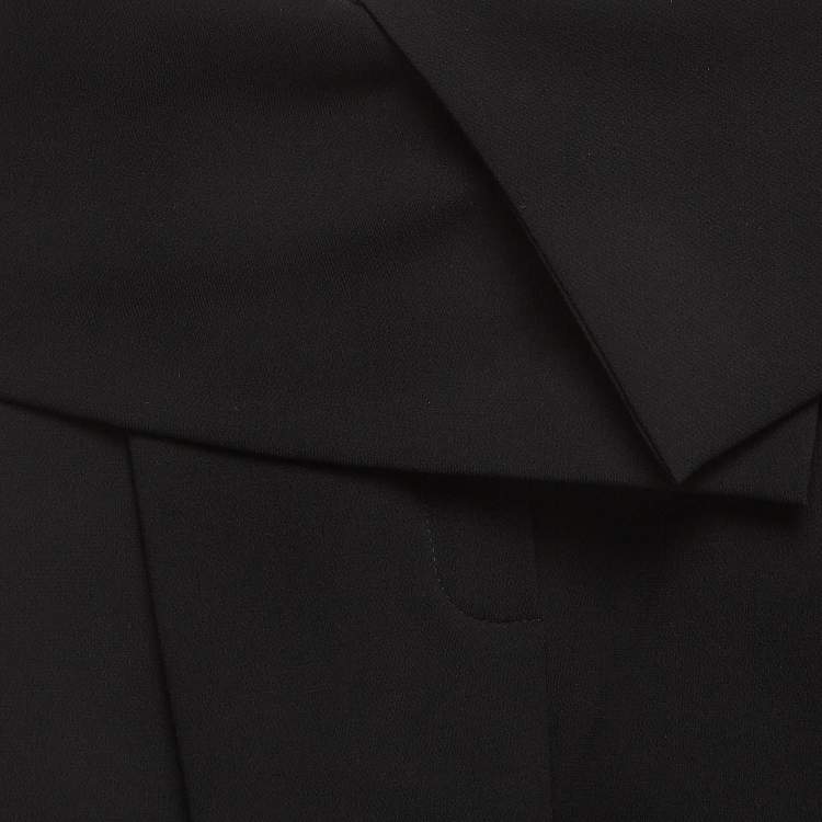 Pre Owned Max Mara Black Crepe High Waist Shorts M