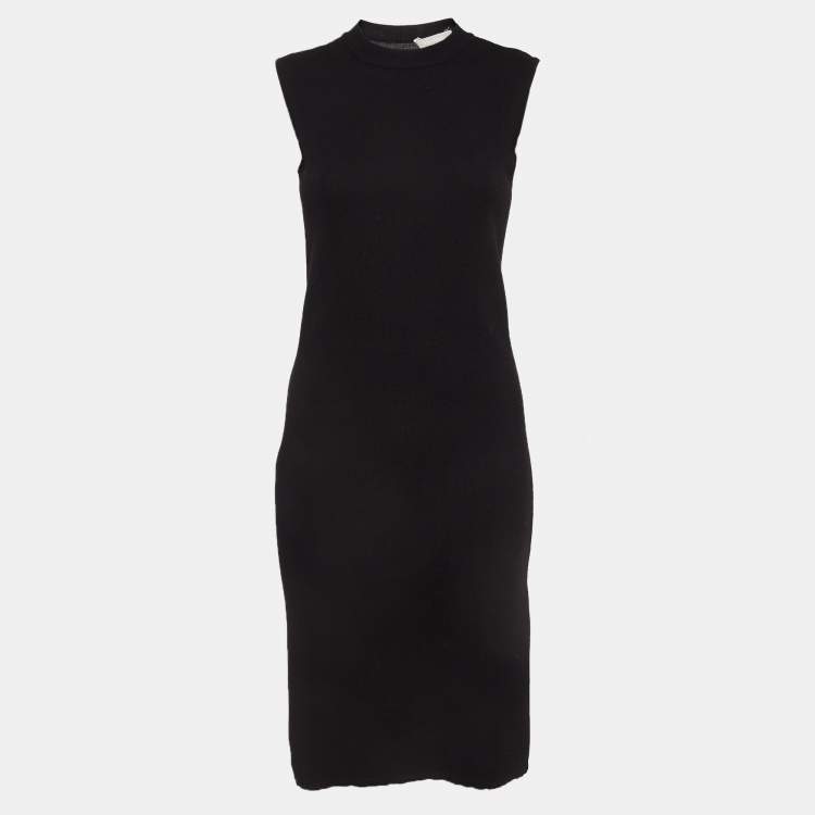 Pre Owned Max Mara Black Wool Knit Sleeveless Short Dress S