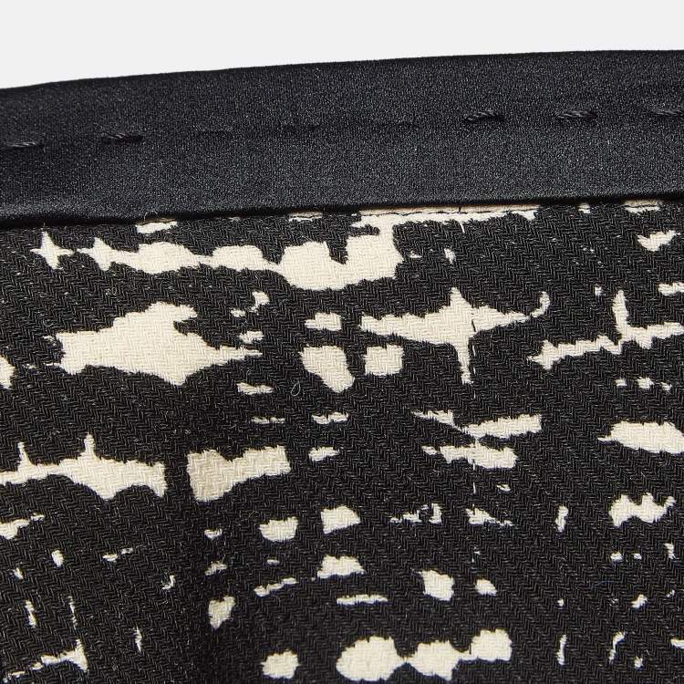 Pre Owned Max Mara Black Printed Wool Blend Pencil Skirt M