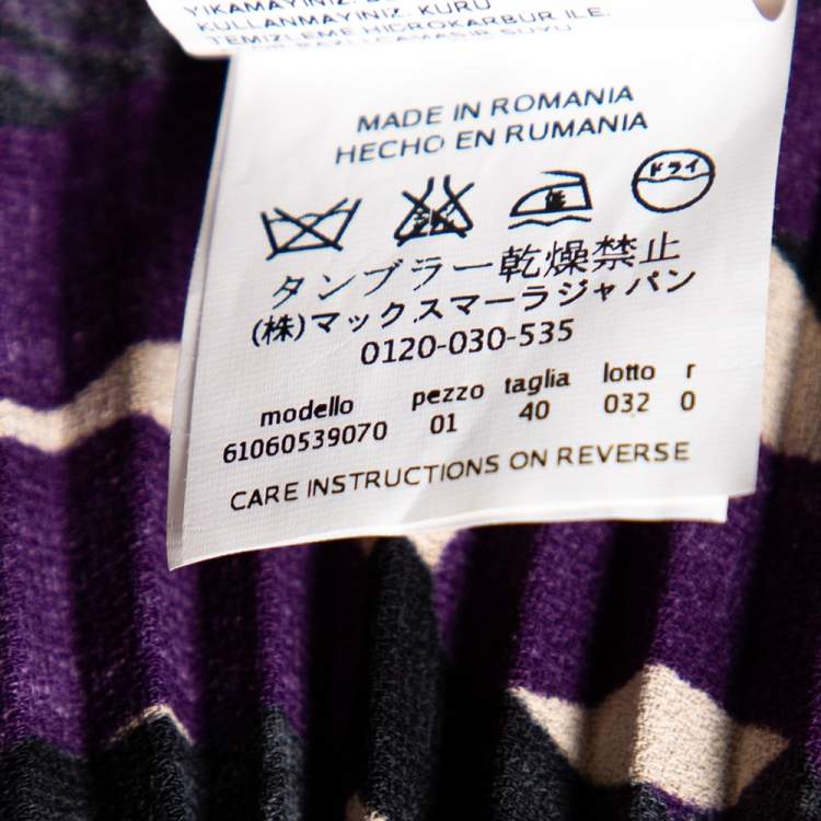 Pre Owned Max Mara Studio Multicolored Printed Georgette Pleated Skirt S