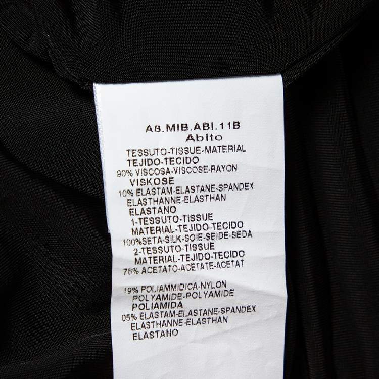 Pre Owned Max Mara Studio Black Knit And Silk Paneled Balloon Dress M