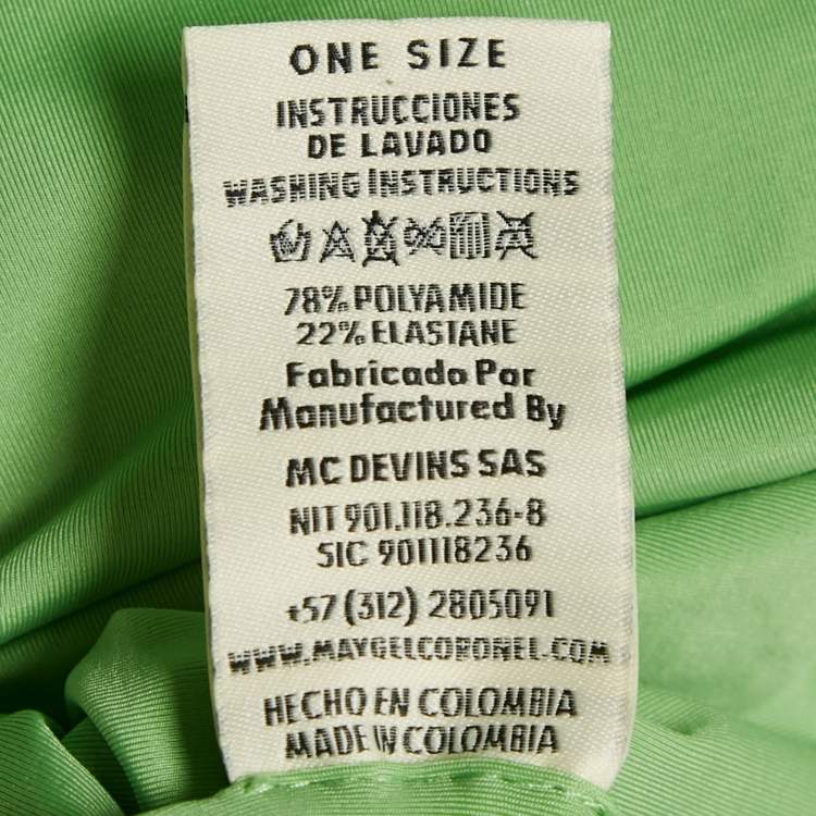 Pre Owned Maygel Coronel Green Jersey One Shoulder Maxi Dress One Size 