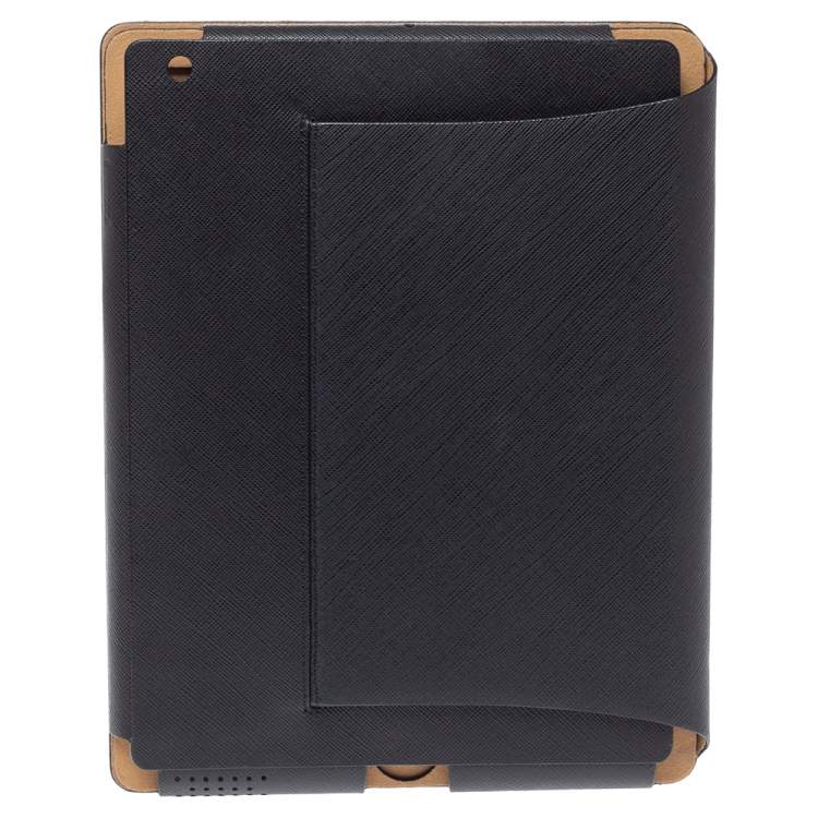 Pre Owned MCM Black Saffiano Leather Elda Ipad Case