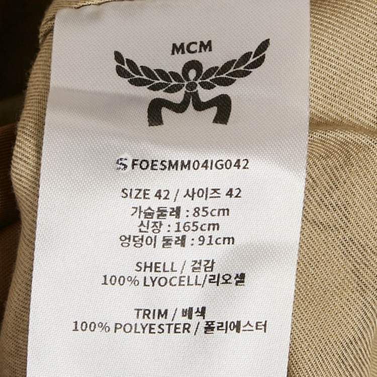 مملوكة مسبقًا MCM Brown Monogram Lyocell Belted Midi Dress M