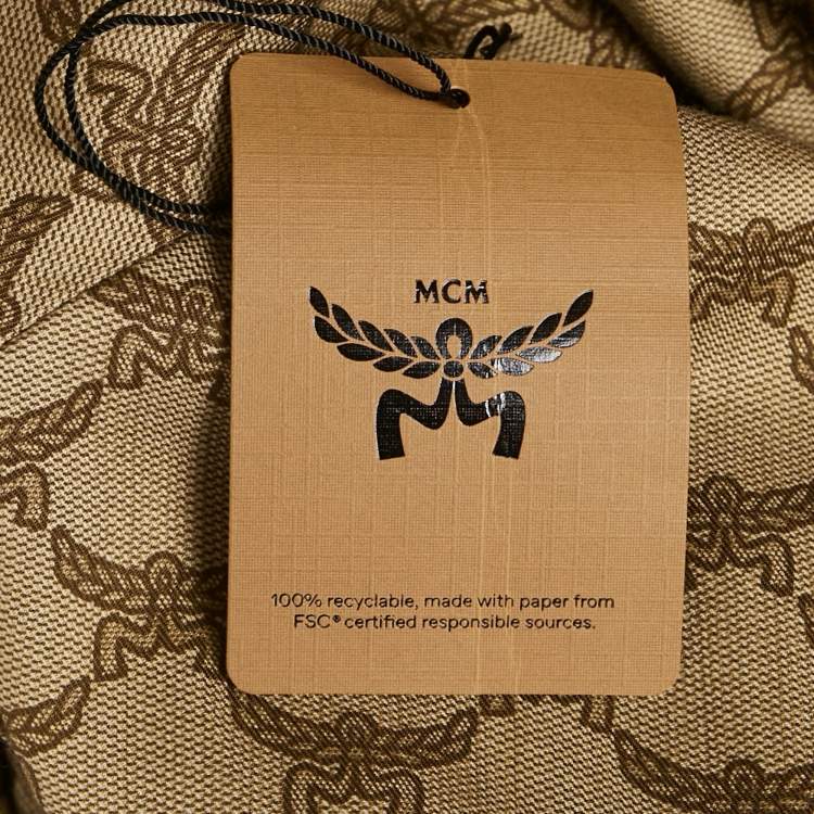 مملوكة مسبقًا MCM Brown Monogram Lyocell Belted Midi Dress M